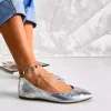 کفش عروسکی نقره چرم اصل برند inizio کد 1753702868