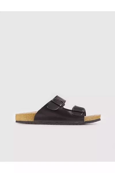 دمپایی زنانه مشکی چرم واقعی برند Cabani کد 1753389673