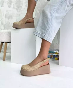 کفش لژدار حصیری بژ زنانه برند inizio کد 1753719067