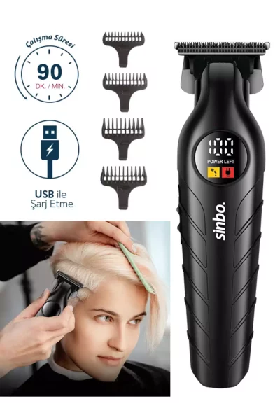 دستگاه ریش سر/مو اصلاح مشکی حرفه ای برند Sinbo کد 1752516375