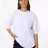 ساده شانه باز افتاده یقه گرد سفید رفکا تیشرت زنانه برند Refka کد 1753723270