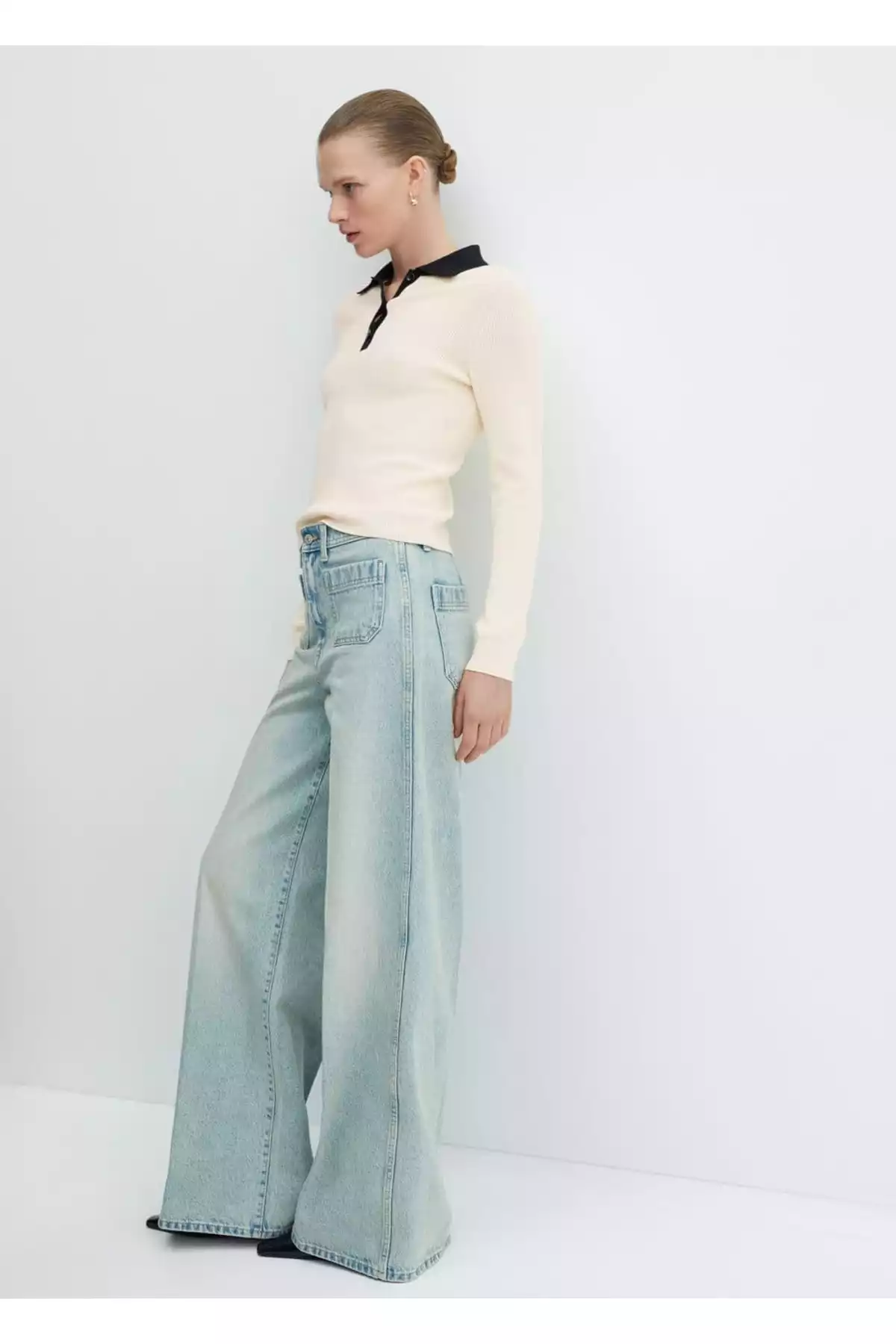 پلیور یقه سه دکمه برند MANGO کد 1753004464