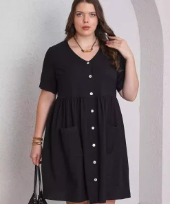 پیراهن یقه هفت کتان بافتنی برند Büyük Moda کد 1753839124