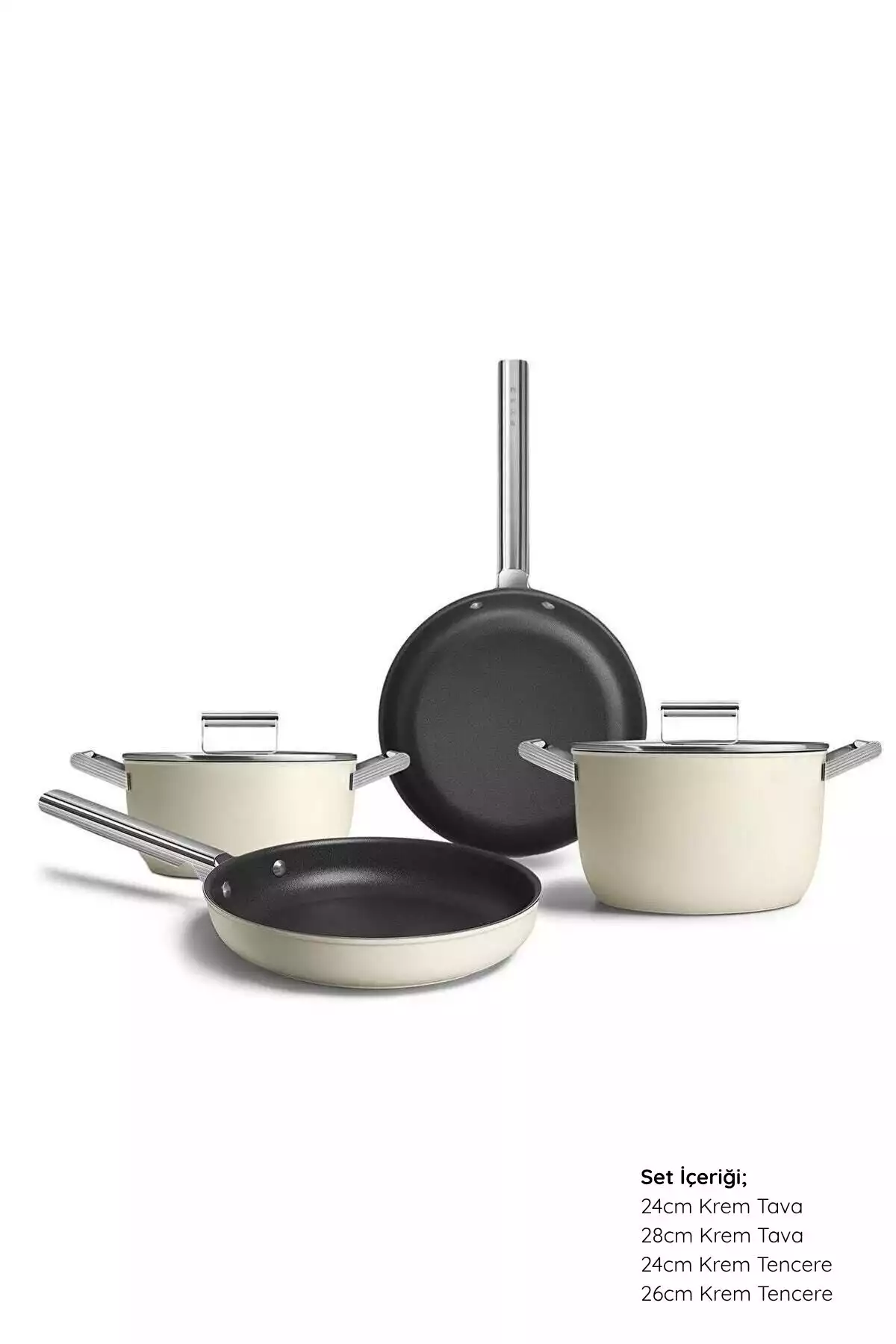 کرم ست قابلمه تابه پریما سبک برند Smeg کد 1753486329