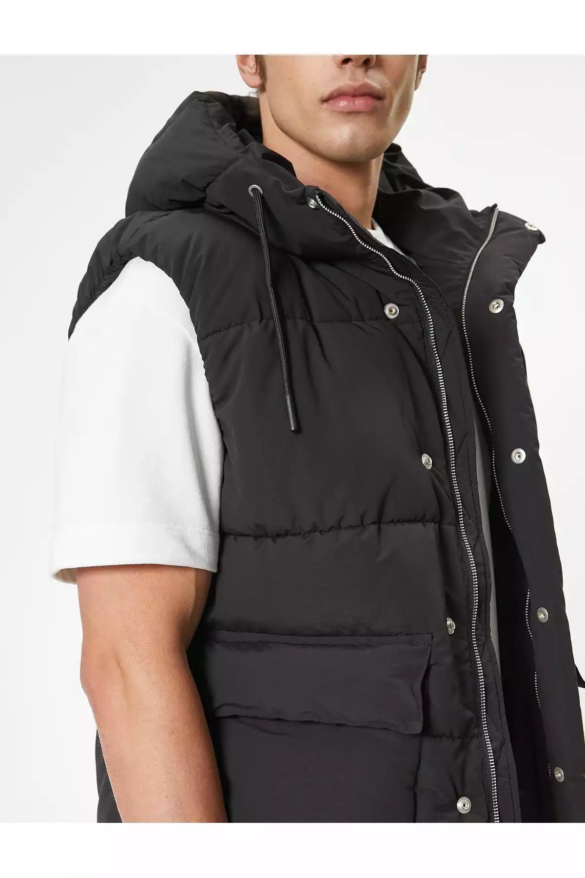 بسته شدنی جلیقه زیپ دار جیب کلاهدار پفدار برند Koton کد 1753278134