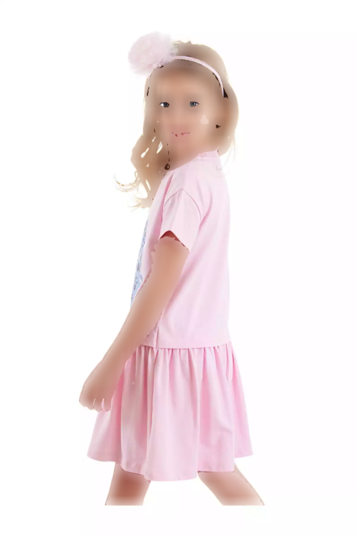 پیراهن پانیه تابستانی چیندار دامن پلنگی صورتی دخترانه برند Denokids کد 1753833070