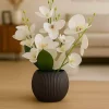 گلدار مصنوعی در گلدان ارکیده 50 خاکستری آنتراسیت برند ALSHOP کد 1753589467