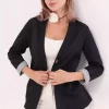 کت تک دکمه راهراه داخل آستین مشکی زنانه برند armonika کد 1753597329