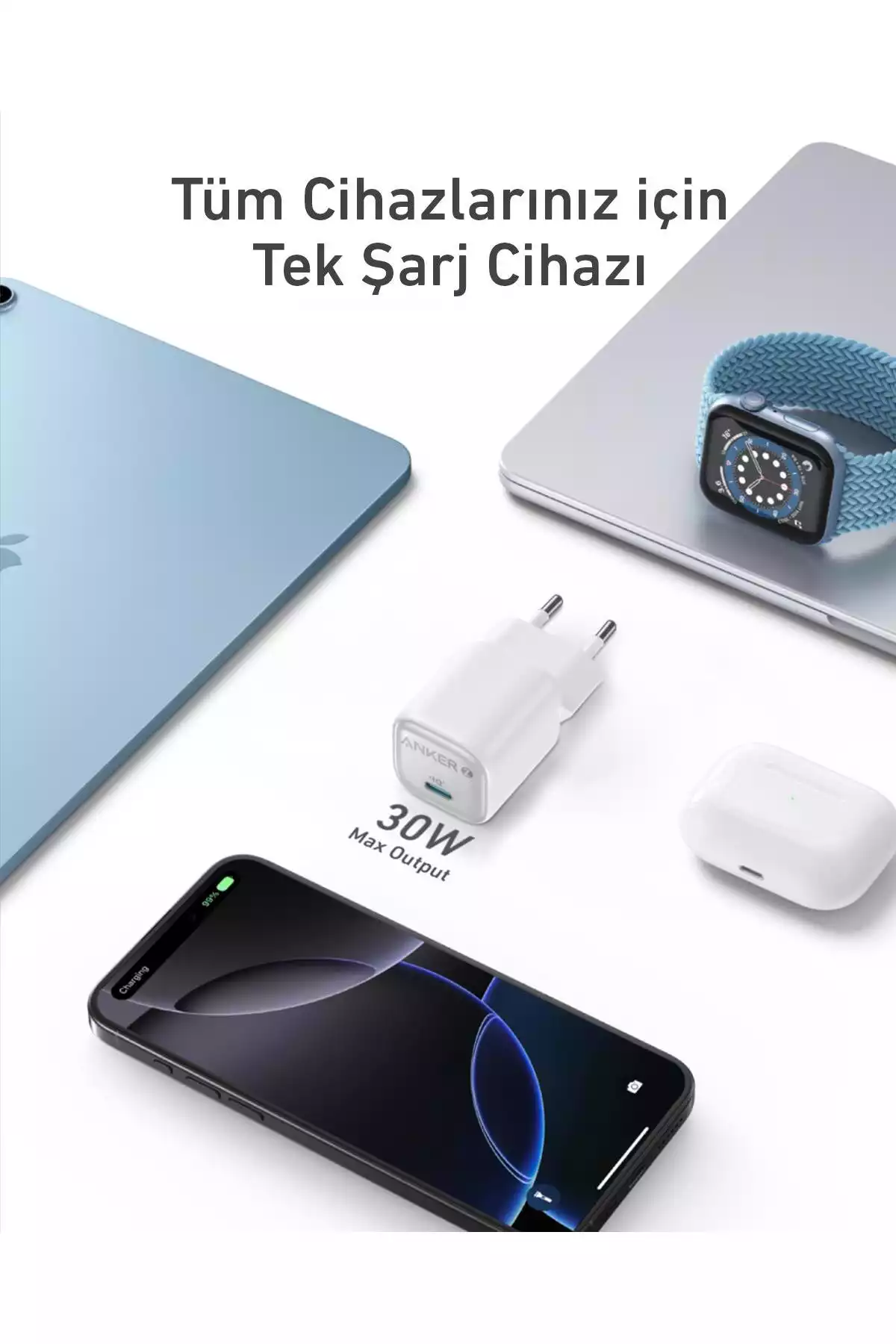 دستگاه شارژ سفید usb-c برند Anker کد 1753786270
