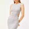 پیراهن کوتاه لایکرا طرحدار طوسی زنانه برند Olalook کد 1753468927