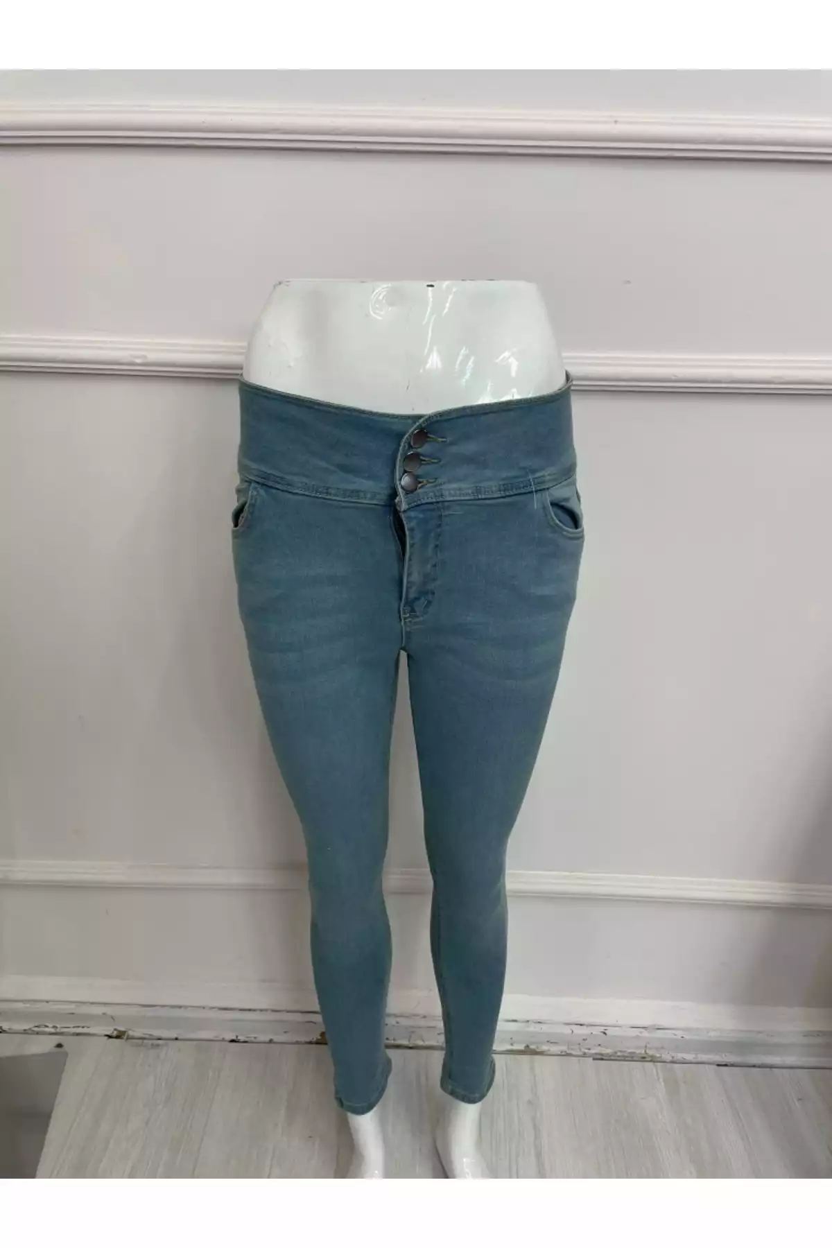 جین لایکرا دور کمر بلند شلوار 90cm برند JANES کد 1753549929