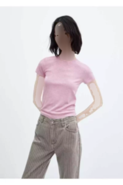 بافتنی آستین کوتاه تیشرت برند MANGO کد 1751409669