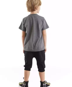 ست شلوارک تیشرت کشی پسرانه تابستانی برند Denokids کد 1753833065