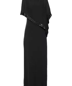 لباس مجلسی شیفون طرحدار سایز بزرگ مشکی زنانه برند Şans کد 1753858208