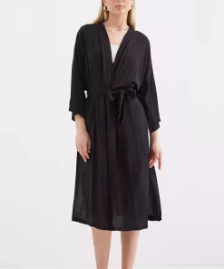 کیمونو تابستانی 5835چاک دار مشکی برند Bigdart کد 1753605671