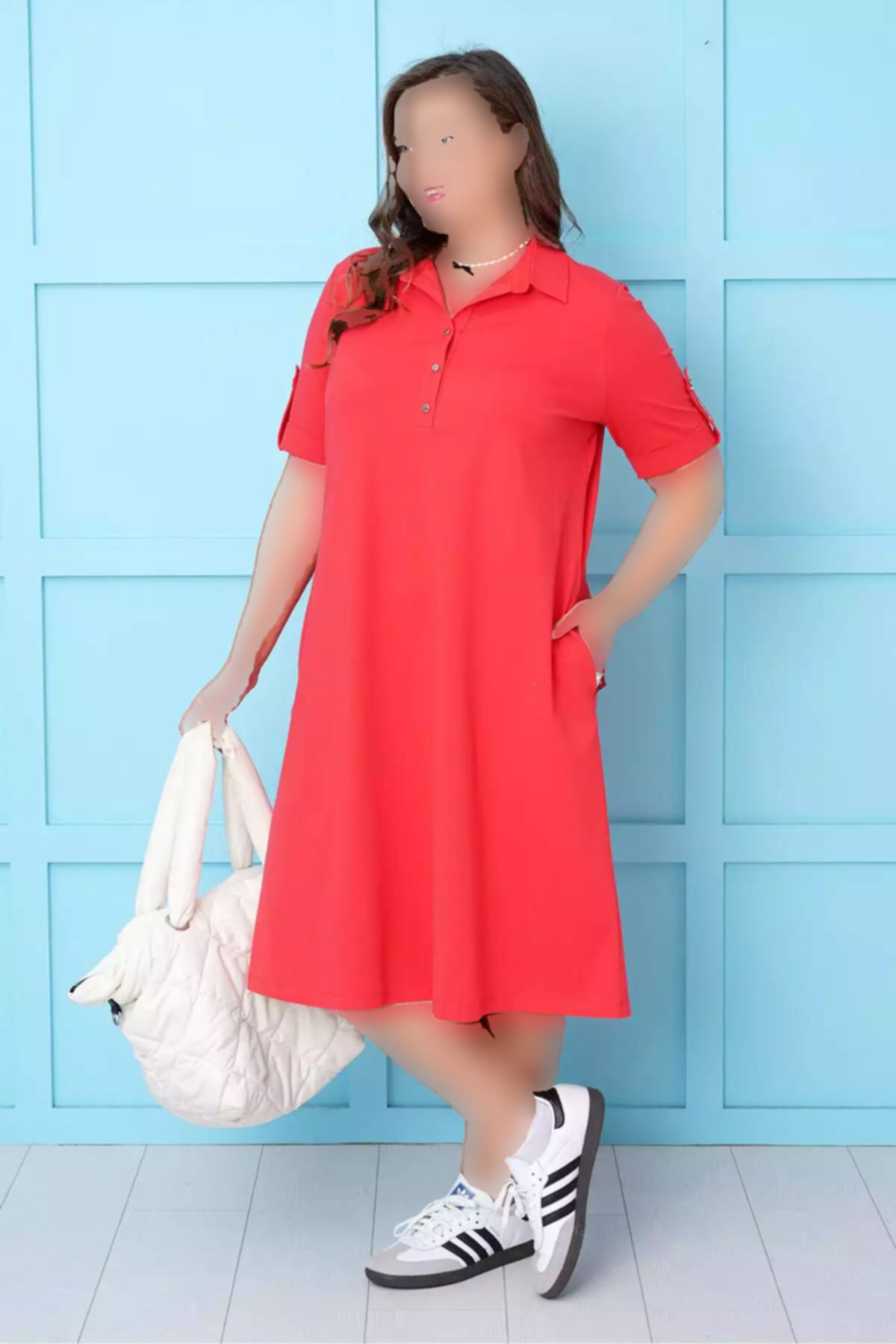 پیراهن پنبه یقه سه دکمه برند Büyük Moda کد 1753846927