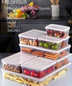 ست ۹ تایی Freshbox، ظرف نگهداری مناسب برای مایکروویو و فریزر، رنگ کرم. کد 1753567928