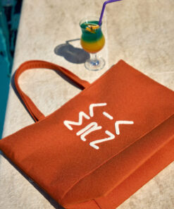 کیف ساحلی نارنجی با آستر و زیپ CA2501-5 کد 1753529524