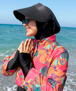 کلاه حصیری تاشو با محافظ آفتاب مشکی Rş-43 کد 1753755188