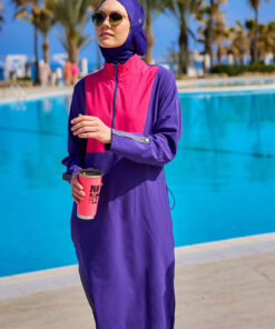 ماهی بیپوشش مدرن رنگ بنفش با طراحی پاره M2527-2 کد 1753525864