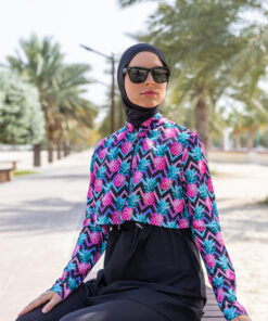 مایو کامل پوشش دار با کاور جلو مدل R114، طرح آناناس. کد 1753760529