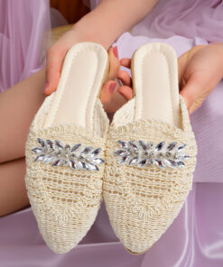 کفش زنانه جلو بسته با طرح بافتنی برای روزمره و مهمانی. کد 1753612863