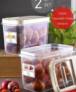 ست ۲ عددی ظرف ذخیرهسازی سیبزمینی و پیاز ۱۰ لیتری با درب کشویی. کد 1753573266