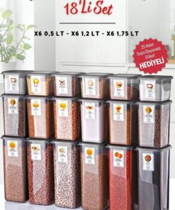 ست ۶ عددی ظروف نگهداری آنتراسیت اقتصادی نشکن با برچسب ۱۸ عددی - ۱.۷۵/۱.۲/۰.۵ لیتر کد 1753559770