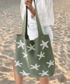 کیف ساحلی زنانه طرح جاکار با رنگ سبز کد 1753695733