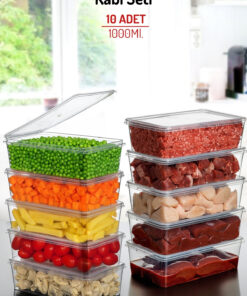 10 عدد ظرف نگهداری مناسب برای فریزر با درپوش خودکار ، 1 لیتر. کد 1753566068