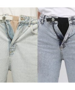 شلوار با دکمه تراز و گسترشدهنده کمر، بسته دو عددی: ۱ مشکی و ۱ بژ. کد 1753846988