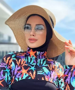 کلاه حصیری طرحدار روباندار قهوه ای برند Remsa Mayo کد 1753755130