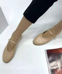 کفش عروسکی ورنی کرمی برند inizio کد 1753715530