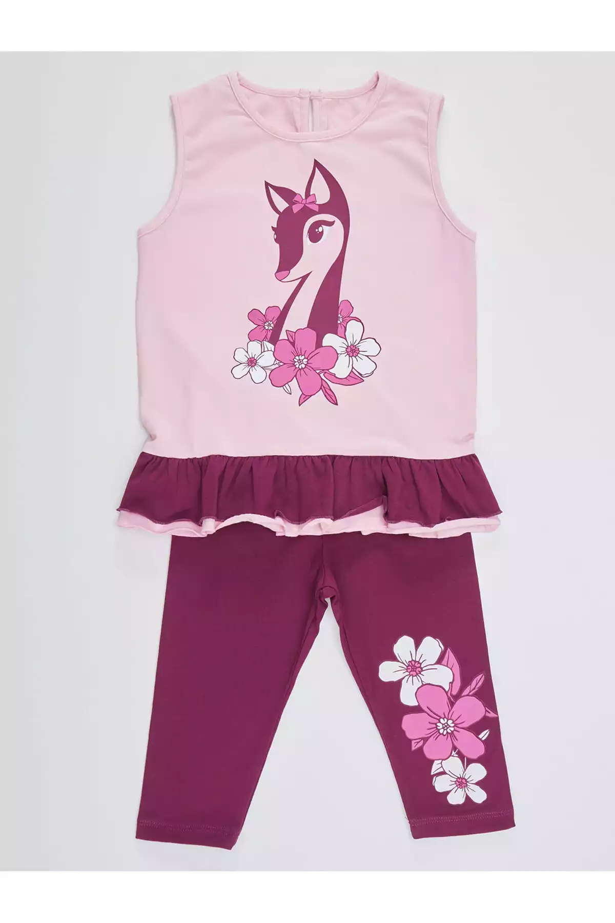 ست تایت تونیک تیشرت بدون آستین تابستانی چیندار دخترانه برند Denokids کد 1753823468