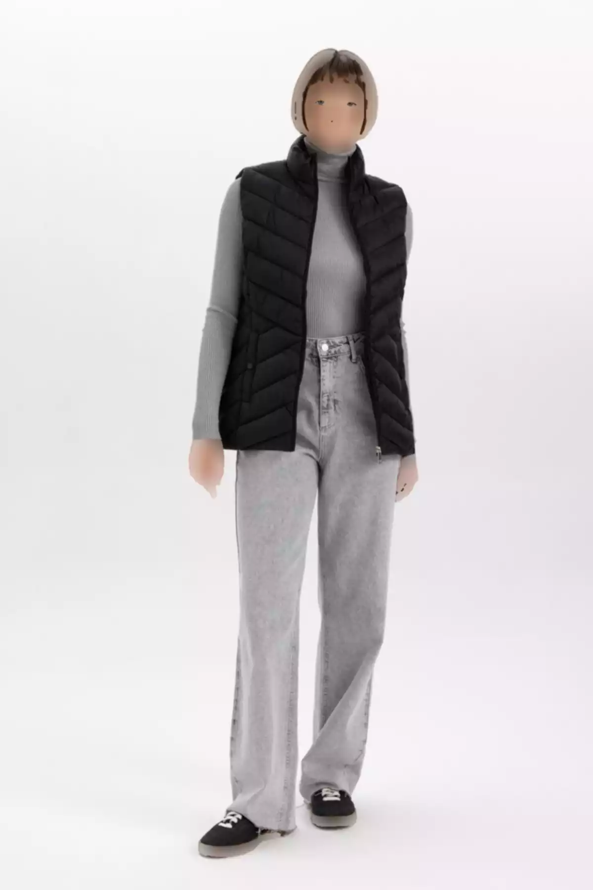 فصلی جیب دار یقه ایستاده پفدار ضد آب زیپدار طرح دوخت برند Defacto کد 1753320075