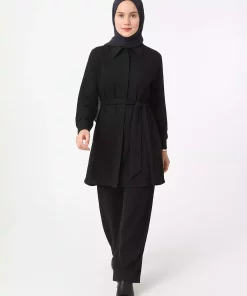 ست دوتایی تونیک نرم رفکا مشکی شلوار برند Refka کد 1753361528