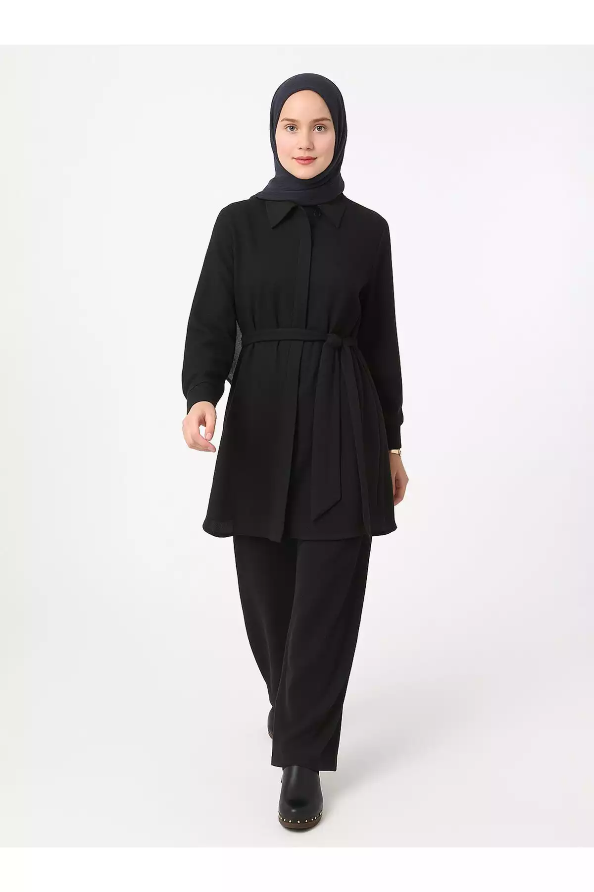 ست دوتایی تونیک نرم رفکا مشکی شلوار برند Refka کد 1753361528
