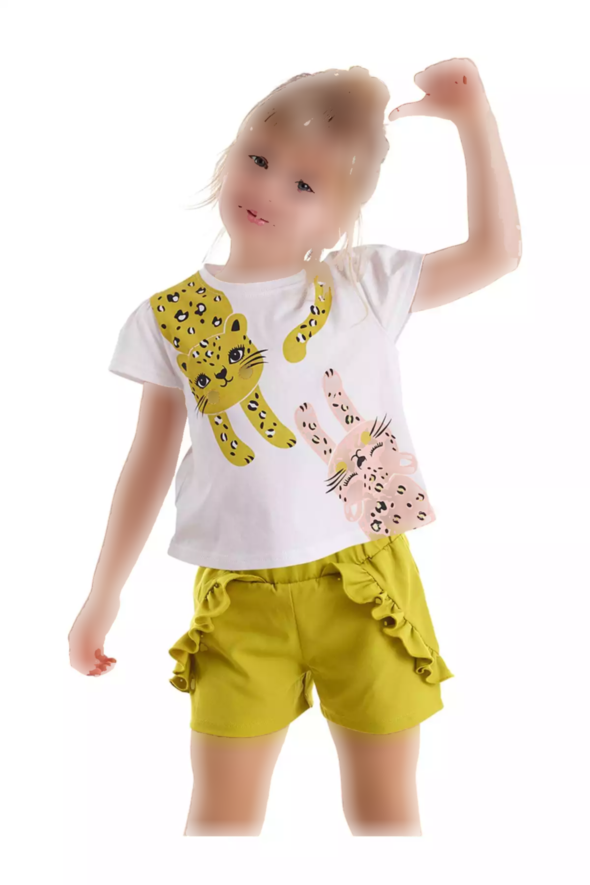 ست شلوارک تیشرت تابستانی چیندار دخترانه برند Denokids کد 1753823466