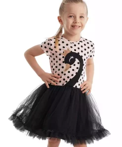 پیراهن توری خال خالی تور دار مشکی دخترانه برند Denokids کد 1753824671