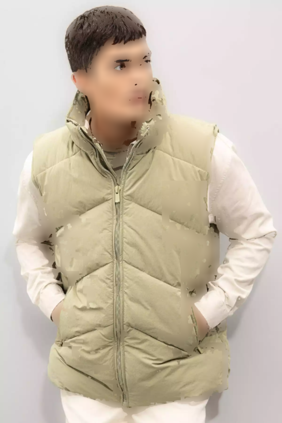 جلیقه جیب دار پنبه دوزی شده یقه ایستاده پفدار زیپدار برند Defacto کد 1753320125