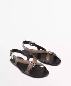 صندل ساده سگک دار چرم برند Massimo Dutti کد 1753260792
