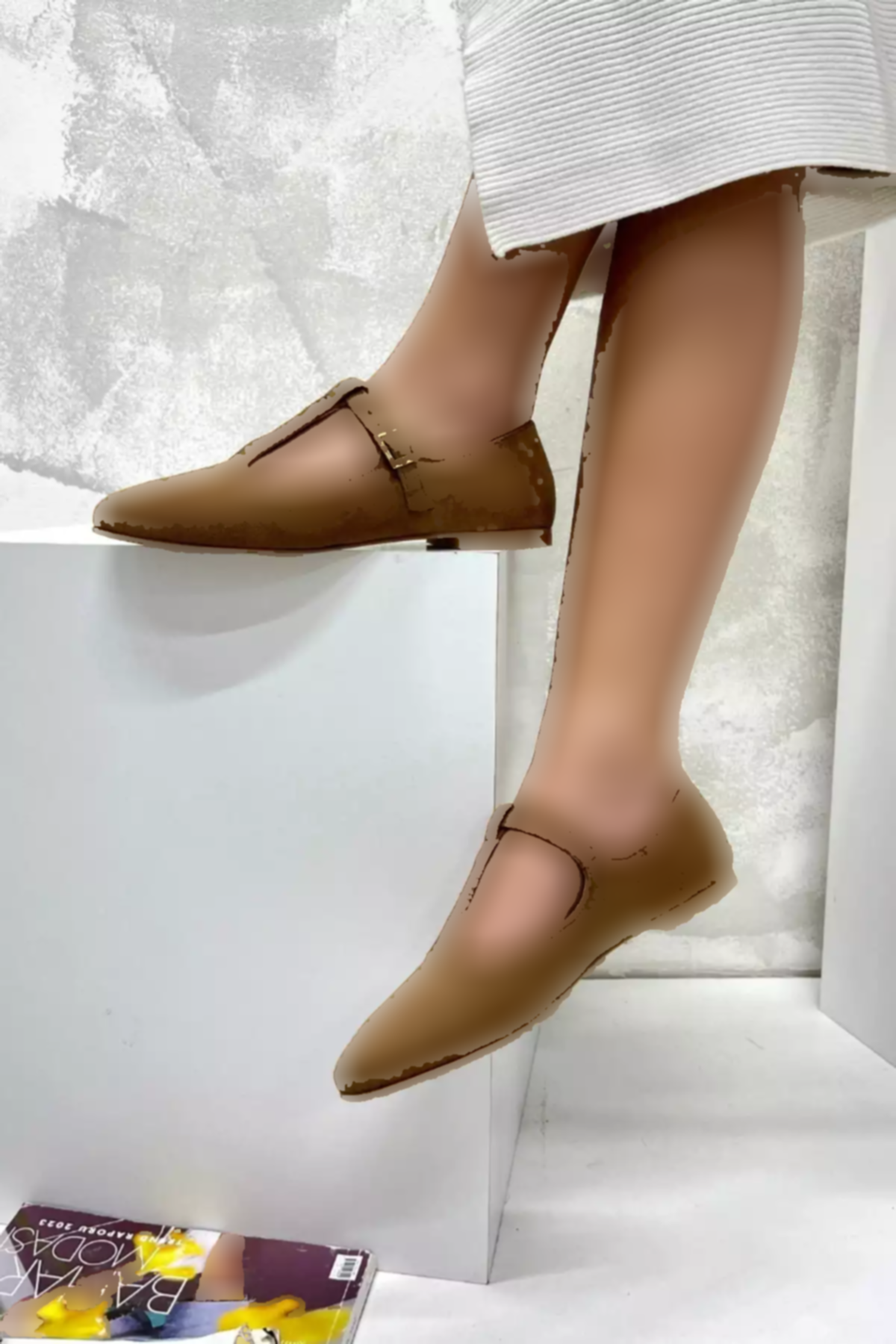 کفش عروسکی جیر سگک دار زنانه چاک برند inizio کد 1753719069
