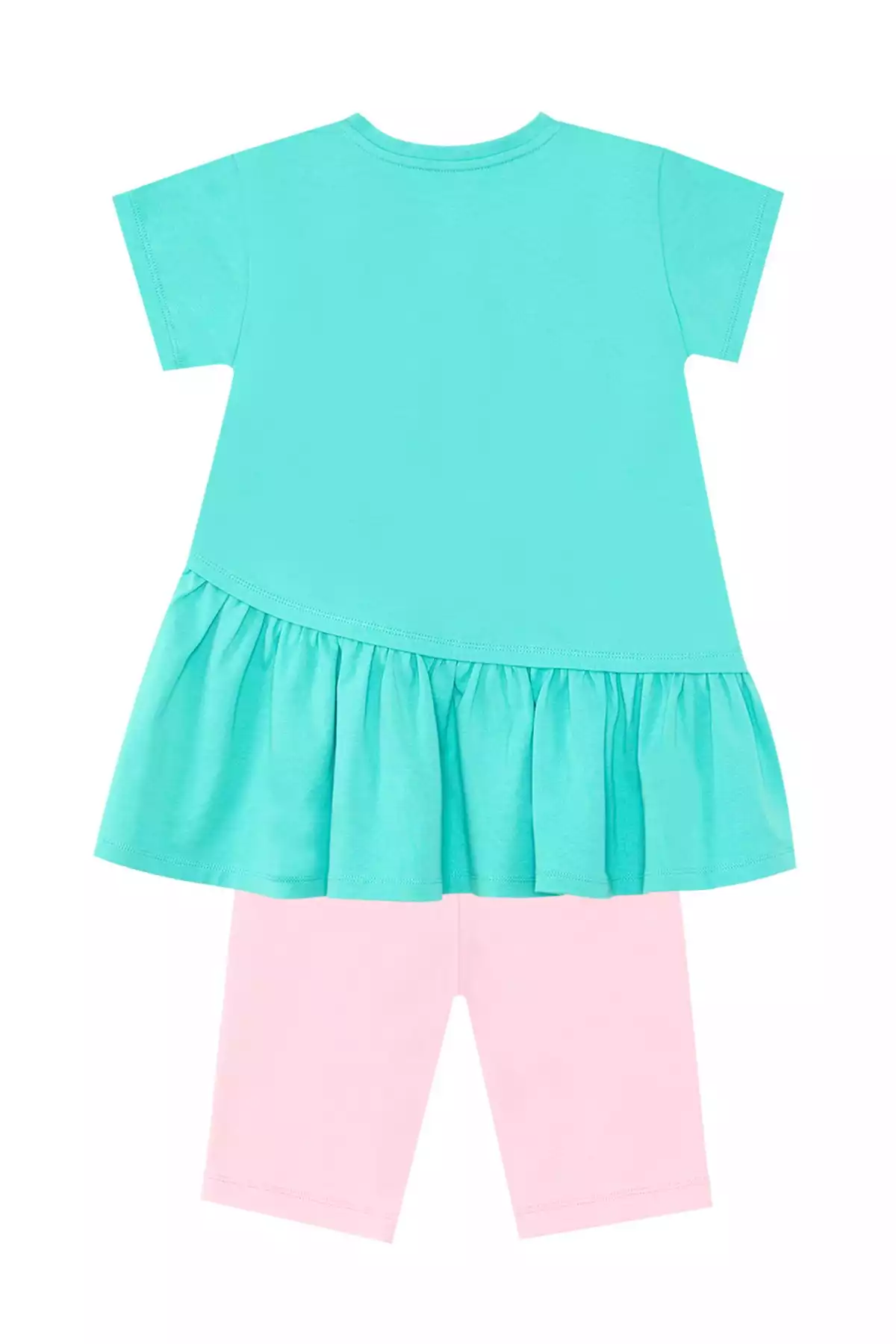 ست تایت تیشرت چیندار تابستانی آبی دخترانه برند Denokids کد 1753832527