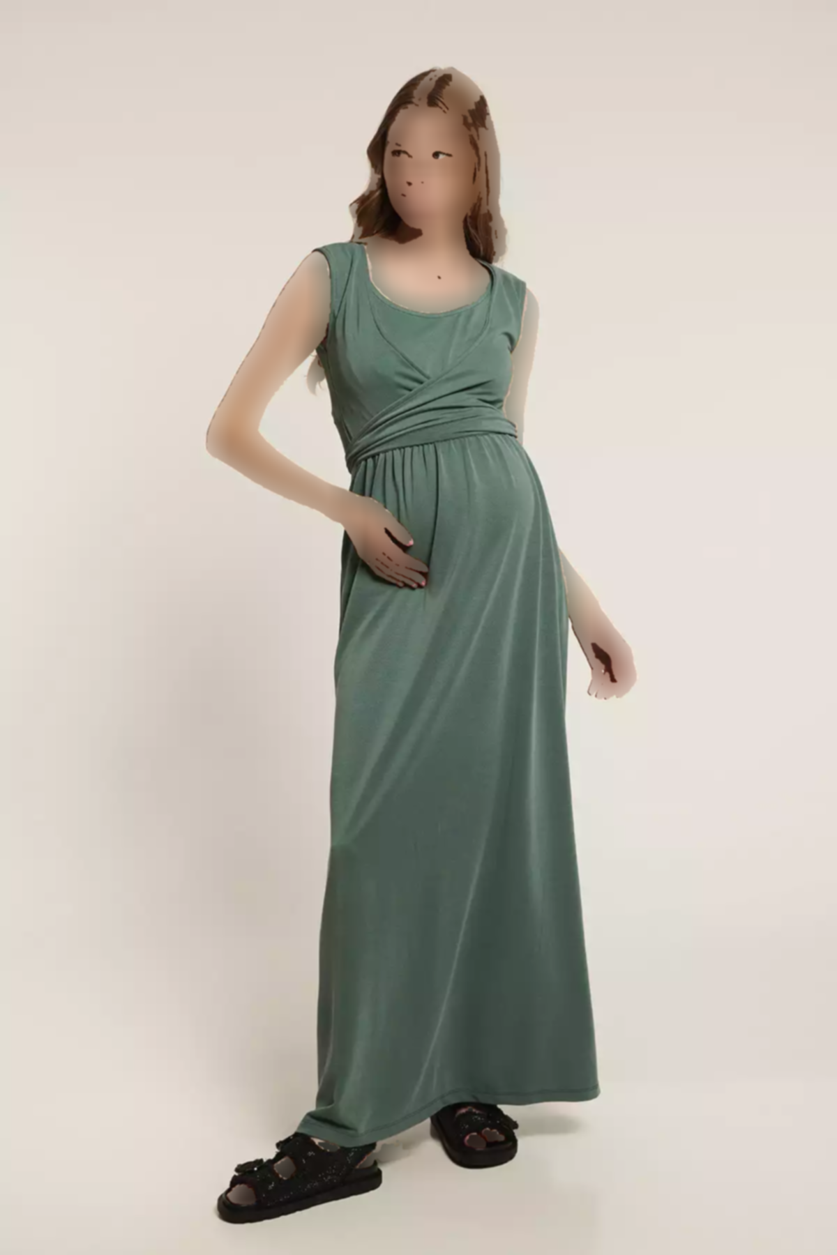 پیراهن شیردهی سبز بارداری نیکول برند Lyn Mama کد 1753850585