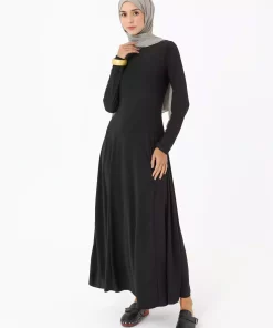 پیراهن پارچه یقه دار گرد رفکا مشکی برند Refka کد 1753361526