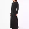 پیراهن پارچه یقه دار گرد رفکا مشکی برند Refka کد 1753361526