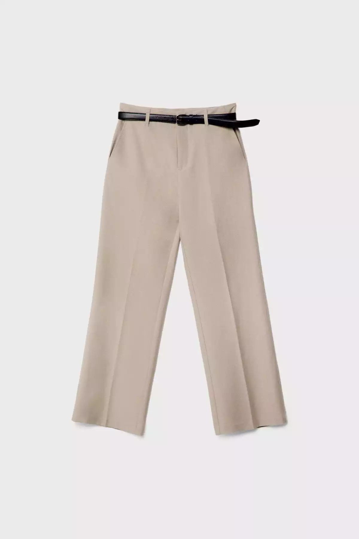 پارچه صاف کمربنددار شلوار راحت برند Stradivarius کد 1753351944