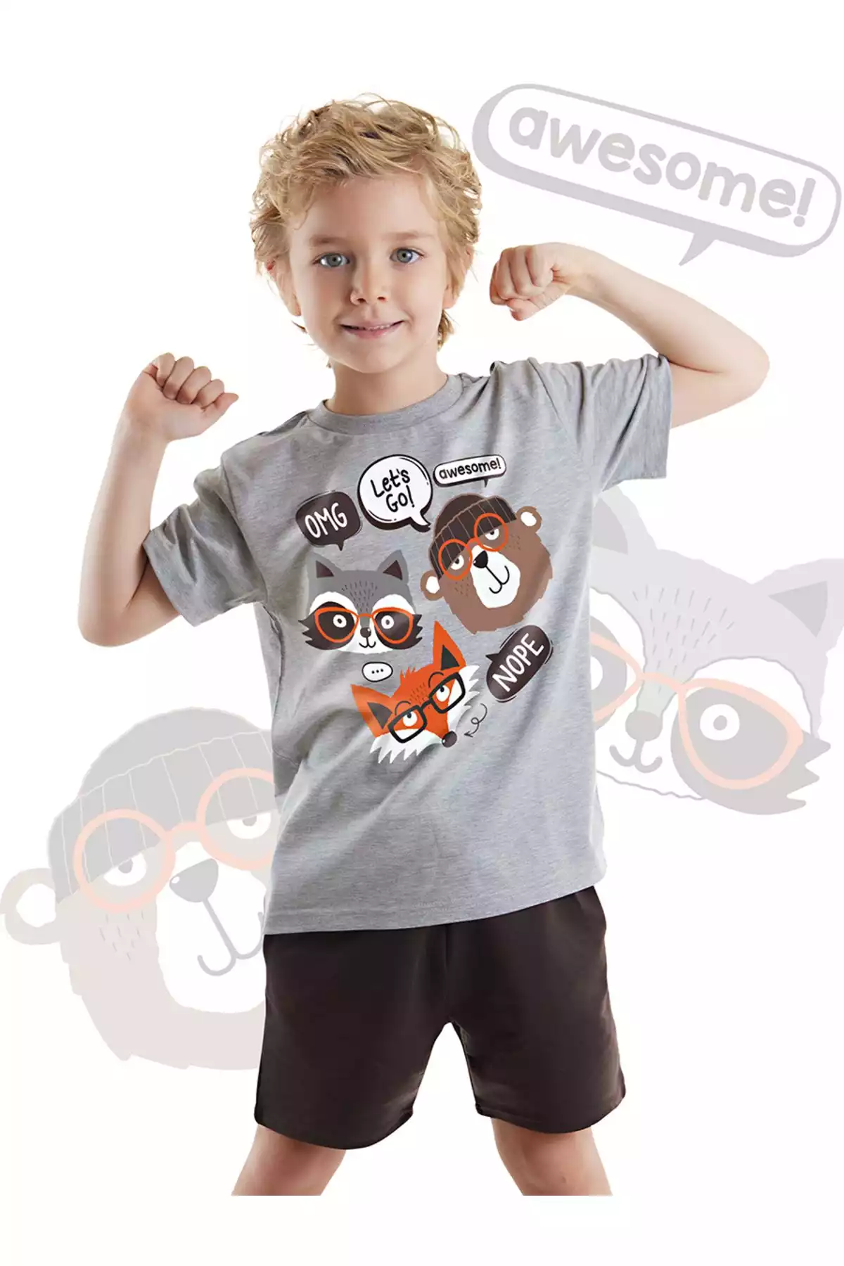 ست شلوارک تیشرت تابستانی پسرانه برند Denokids کد 1753832470