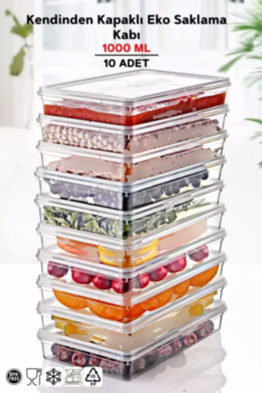 ظرف نگهداری 1lt درب‎دار 10عدد عمیق به فریزر برند Nandy Home کد 1753566068