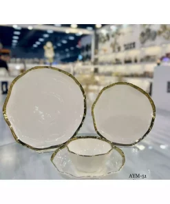 سرویس غذاخوری 6نفره 24تکه سنگی طلایی برند decovien کد 1753907534